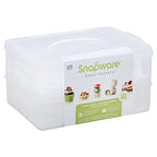 Snapware (2-Layer, 24 Cupcakes Plastic Detachable Cupcake Carrier Storage Container With Lid and Handle, Freezer Dishwasher Microwave Safe (Pack of 3) - size: 14.25" L x 10.5" W (Pack of 3)
