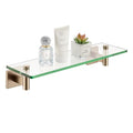 KOKOSIRI Wall Shelves Bathroom Hardware Glass Floating Shelf 16-Inch for Bedroom, Living Room, Kitchen, Hanging Rack Champagne Bronze B1105CPG-L16 - color: Champagne Bronze, size: 16-Inch