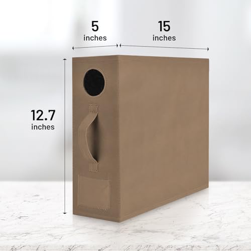 TOSORO 6 Pack Bed Sheet Organizer and Storage, Foldable Storage Bed Sheet Organizer for Linen Closet with Viewing Window & Label for Bedding Sheets & Blankets (Queen & King Size) Taupe - color: Taupe, size: 6 Pack