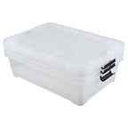 3-Pack 50 Quart Under the Bed Low Profile Storage Boxes, Large Under Bed Storage Bin with Easy Rolling Caster Wheels, Clear - size: 50 Quart