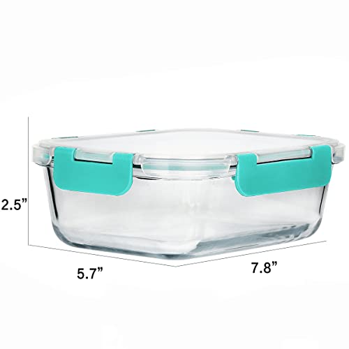 MCIRCO 8-Pack 30 oz Glass Meal Prep Containers - Airtight Glass Lunch Containers with Lids, Microwave, Oven, Freezer & Dishwasher Safe, Green - color: Green