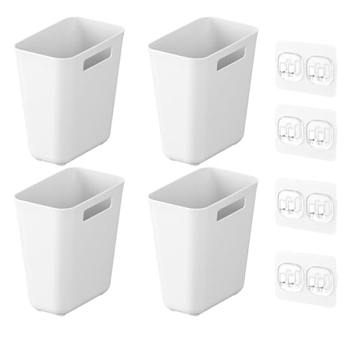 4Pcs Kitchen Cabinet Door Storage Bins, Wall Mount Organizer of Small Items, Basket for Wardrobe Bathroom Refrigerator Pantry Office - color: 4Bins