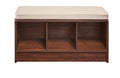 ClosetMaid 1309 3-Cube Storage Bench, Dark Cherry with Tan Cushion - color: Dark Cherry With Tan Cushion