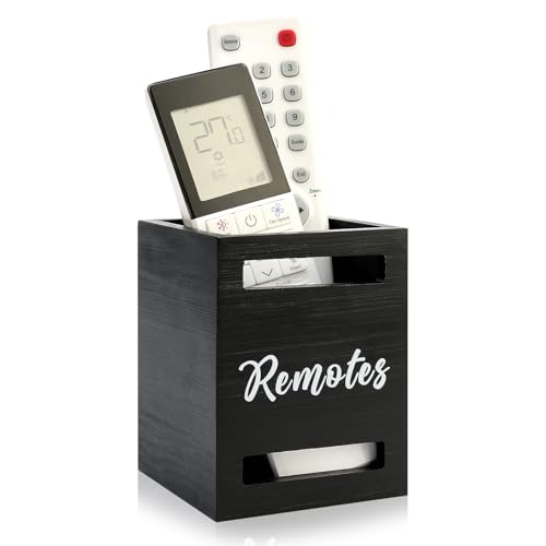 Small Remote Control Holder Wall Mount Wooden Remote Caddy Organizer for Bed Table TV Controller Box Storage Bedside Table Organizers Remotes Control Wall Holders Nightstand Accessories Black Caddy - color: Black, size: 1 Slot