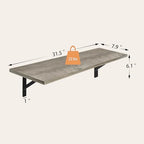 DINZI LVJ Long Shelf, 31.5 Inch Large Wall Mounted Shelves Set of 2, Easy-to-Install, Display Ledges with Sturdy Metal Brackets for Living Room, Bathroom, Bedroom, Kitchen, Laundry Room, Gray Wash - color: Grey Wash, size: 31.5 Inch