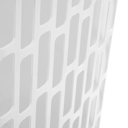 Rectangular Open Plastic Hamper, for Narrow Spaces, White