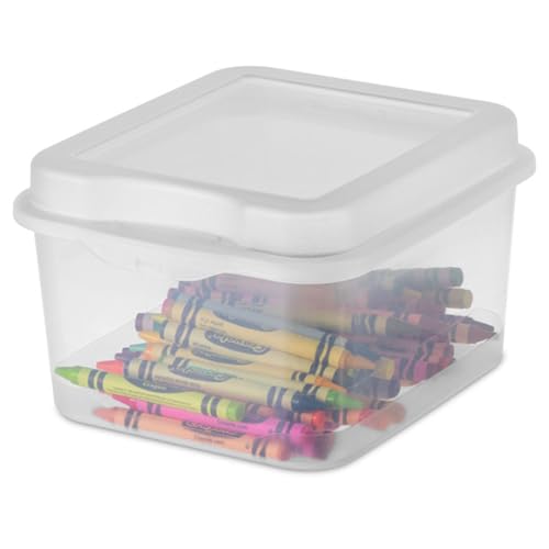 Sterilite 18038612 Small Flip Top Storage Box (24) - size: 1.5 Cubic Feet, style: 24 Pack