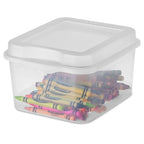 Sterilite FlipTop, Stackable Small Storage Bin with Hinging Lid, Plastic Container to Organize Desk at Home or Office, Clear, 36-Pack - size: 1.5 Cubic Feet, style: 36 Pack