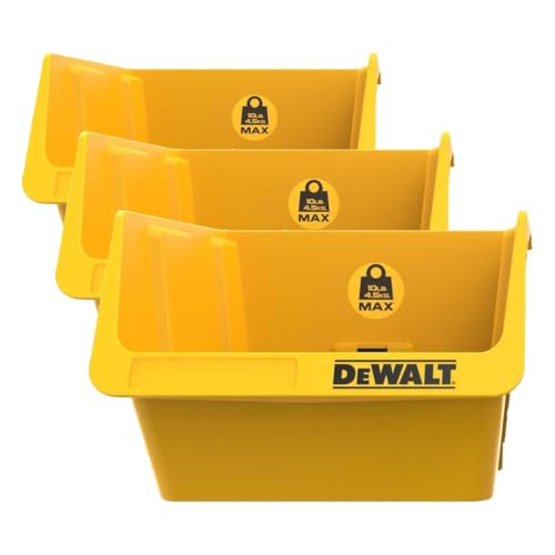 DEWALT Plastic Bins, 10lb Capacity, Workshop Storage System Compatible (DWST82813) (Pack of 3) - size: Pack of 3