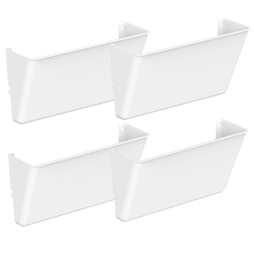 Gawerk Clear Acrylic Single Pocket, Plastic Hanging Wall Mount File Holder for Office Home (White, 4 Pack) - color: White, size: 4 Pack