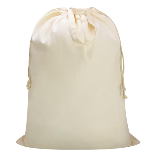 Canvas Laundry Bag with Handles & Drawstring Closure 30”Wx35"H, Thick Canvas Laundry Bag Large Heavy Duty Washable Dirty Clothes Travel Sack for Camp, College Dorm, Laundromat (1Pack) - color: Beige, size: L+ 30"Wx 35"H┃1 Pack