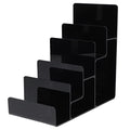 Cabilock Multi-Layer Acrylic Wallet Display Stand 5-Tier Black Purse Organizer Rack for Home and Store Counter Top Suitable for Wallets Handbags Sunglasses Jewelry Storage - size: 5 Tier Black