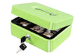 KYODOLED Medium Cash Box with Money Tray,Small Safe Lock Box with Key,Cash Drawer,7.87"x 6.30"x 3.54" Limegreen Medium - color: Limegreen, size: Medium