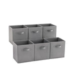 MAX Houser 6 Pack Foldable Fabric Storage Bins with Handles - Ideal for Closet Organization, Bedroom and Nursery (Grey, 10.5"x10.5"x11") - color: 14 dove Grey