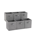 MAX Houser 6 Pack Foldable Fabric Storage Bins with Handles - Ideal for Closet Organization, Bedroom and Nursery (Grey, 10.5"x10.5"x11") - color: 14 dove Grey