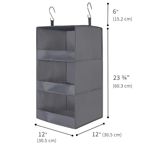 GRANNY SAYS 3-Shelf Hanging Closet Organizer and Storage, Collapsible Hanging Closet Shelves, Hanging Organizer for Closet & RV, Gray, 29 ½" H X 12" W X 12" D, 1-Pack - color: 3-shelf Ash Gray, size: 1-Pack