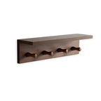 Entrance Coat Rack ，Coat Hooks, Wall-Mounted Wooden Hook Rack, Wall-Mounted Shelves are Very Suitable (Teak Colored Finish—A-1) - style: Teak colored finish—A-1