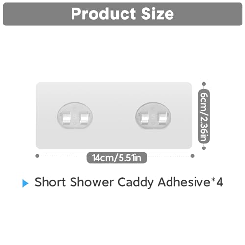 Shower Caddy Adhesive Replacement, Transparent Strong Adhesive Hooks, No Drilling, Waterproof, for Shower Caddy, Bathroom Storage Shelves and Kitchen Racks (Double*4pcs) - color: 4 Double