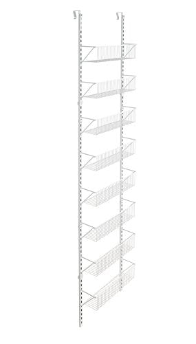 ClosetMaid 97535 Wall or Door Adjustable (8) Basket Organizer, 6.614-Inch D x 77.165-Inch H x 17.992-Inch W, White - style: Basket Organizer
