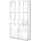 Weysat Acrylic Brochure Holder Wall Mount, Clear Plastic Pamphlet Holder Magazine Display Trifold Flyer Rack Hanging Literature Storage Organizer(2 Magazine Pockets, 8 Pamphlet Pockets) - size: 2 Magazine Pockets, 8 Pamphlet Pockets