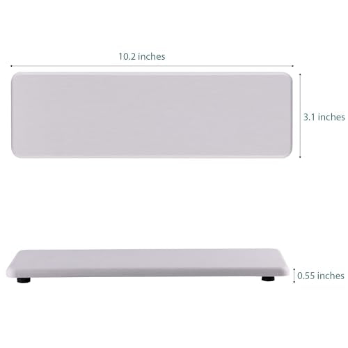 NiuYichee 2 Pcs Water Absorbing Stone Trays, Kitchen/Bathroom Sink Soap Dish, Diatomite Tray Used for Hand Soap & Cosmetic Bottles in The Modern Home, 3.15" W x 10.2" L, White - color: White, size: 10.2" x 3.15"