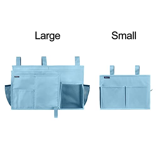 Surblue Bedside Caddy Hanging Organizer Bedside Storage Bag for Bunk and Hospital Beds (Small, Skyblue) - color: Skyblue, size: Small
