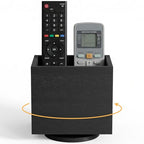 360° Rotation Remote Control Holder, Wooden TV Controller Holder, Remote Holder for Pen, Phone, Universal Remote Caddy for Table Home Office School (Black) - color: Black - 1slot