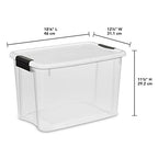 Sterilite 6-Pack 30 Quart Ultra Latch Box, Clear Storage Organizer Bins with Latching Lids - Stackable Plastic Containers for Home Organization in Garage, Attic, Basement, and Closet - size: 30 Quart