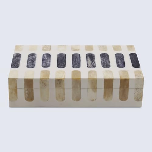 Handicrafts Home Decorative Storage Box 10x6 – Remote Organizer Box with Lid, Modern Decorative Keepsake Box, Boho Shelf Décor, Memory Box for Photos or Letters, Decorative Box for Table Décor - color: PATISSERIE-CARAMEL, size: 10x6x2.5 Inch
