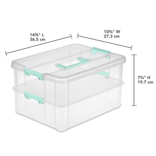 STERILITE Convenient Home 2-Tier Layer Stack Carry Storage Box, Clear 12-Pack 12 X 1 - size: 12 Pack