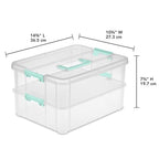 STERILITE Convenient Home 2-Tier Layer Stack Carry Storage Box, Clear 12-Pack 12 X 1 - size: 12 Pack