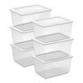 Sterilite 6 Pack Storage Boxes, Clear Plastic Stackable Containers, Lightweight Home Organizers with Snap Lids, 58 Quart, White - size: 58 Quart, style: 6 Pack