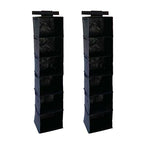 2pcs Home Storage Hanging Closet Organizer,Sweater Organizer with 6 Shelves (Dark Blue) - color: Dark Blue