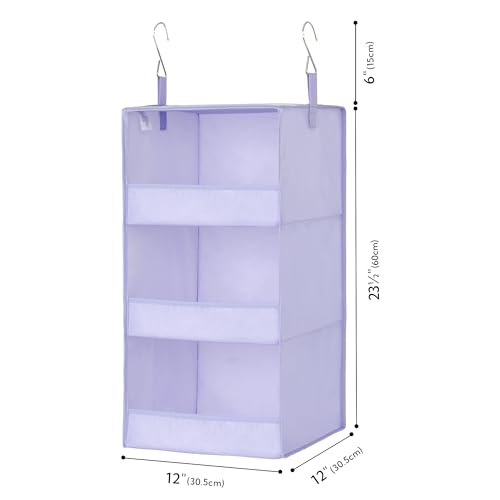GRANNY SAYS 3 Shelf Hanging Closet Organizers and Storage, Collapsible Closet Storage Organizer with 2 Metal Hooks, Leak-Proof Hanging Shelves for Closet, Dorm Room, Nursery, 2 Pack, Purple - color: 3-shelf Purple, size: 2-Pack