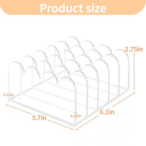 5-Slot Acrylic File Organizer for Desktop Clear Mail Holder Office Document Sorter Mails Storage 5 Compartments Multifunction Letter Folder Racks Holders for Office,Home, School Desk Organization