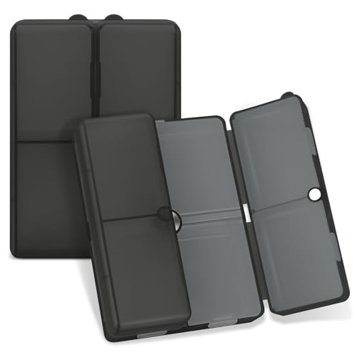 FYY Daily Pill Organizer,7 Compartments Portable Pill Case Travel Pill Organizer,[Folding Design] Large Pill Box for Purse Pocket to Hold Vitamins,Cod Liver Oil,Supplements and Medication-Clear Black - color: Clear Black, size: Large (1 Piece)