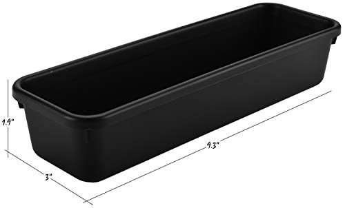Masirs Interlocking Drawer Organizer Bins, Durable Plastic, Various Sizes for Custom Layout Design, Great for Desk Drawer, Tool Box or Garage Organization, (Black | 8-Piece Set) - color: Black, size: Various Sizes