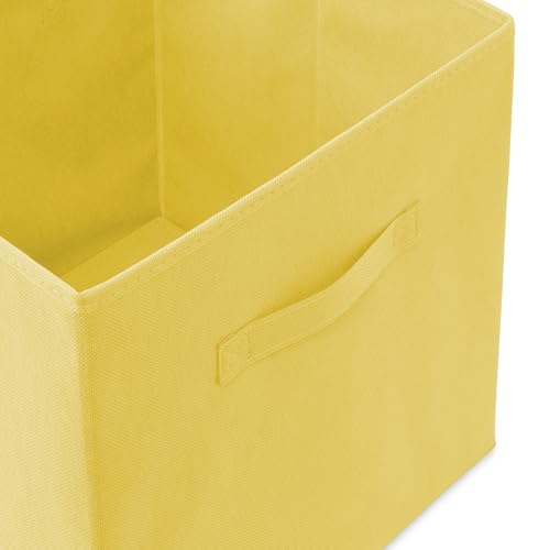 Casafield Set of 6 Collapsible Fabric Cube Storage Bins, Yellow - 13" Foldable Cloth Baskets for Shelves, Cubby Organizers & More - color: Yellow, size: 13" x 13" x 13"