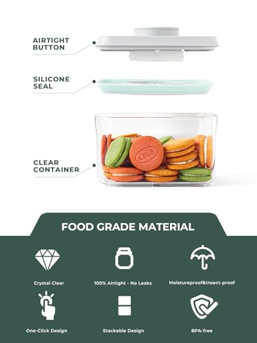 Mini Snack Container - 0.3 Qt Pop Food Storage Containers, BPA Free Small Food Containers with Lids, Food-Grade Air Tight Containers Candy Jars 320ml - color: 1 Pcs Container - 0.3Qt
