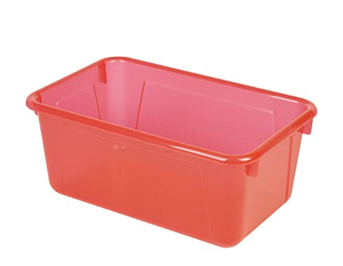 Storex Small Cubby Bin, 12.2 x 7.8 x 5.1 Inches, Assorted Candy, 5-Pack (62490U05C) - color: Assorted Tint Colors, style: Bin Only