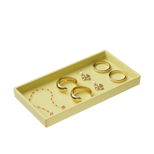 Vanity and Bathroom Tray, 7.7" ABS Countertop Organizer,Waterproof Vanity Tray for Toilet Tank,Perfume,Soap,Keys,Bathroom Accessories,Kitchen and Bath Trays,Non Slip Small Trays,Gold - color: Gold, size: 7.7" x 4" x 0.7"