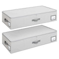 Cupic Cupid Under Bed Storage Containers, Foldable Organizer with Lid for Bedroom, Underbed Storage Box for Blankets, Clothes, Shoes, 2 Pack, Grey - size: 33½"L x 15¾"W x 6¾"H