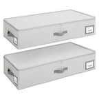 Cupic Cupid Under Bed Storage Containers, Foldable Organizer with Lid for Bedroom, Underbed Storage Box for Blankets, Clothes, Shoes, 2 Pack, Grey - size: 33½"L x 15¾"W x 6¾"H