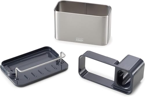 Joseph Joseph Surface Stainless Steel Caddy Sink Area Organizer and Sponge Holder, Gray - color: Grey