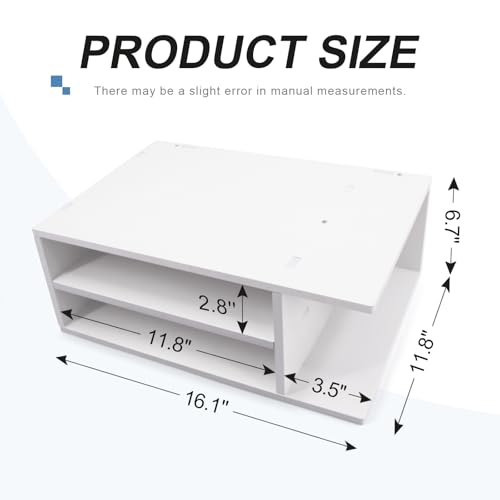 SONGWAY Printer Stand with Storage for Desk - Desktop Printer Shelf, Monitor Stand Riser, Desk Paper Storage Organizer for Home Office