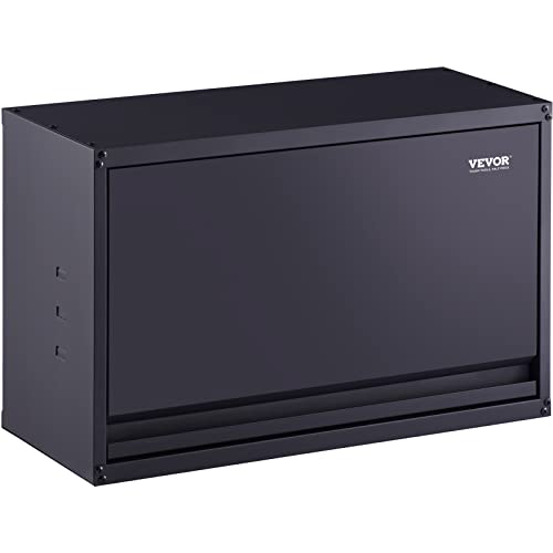 VEVOR Metal Storage Cabinet, 120lbs Load Capacity per Shelf, 20'' Tall Wall-Mounted Powder-Coating Steel Garage Cabinet with Adjustable Shelf, Press to Close & Open Door Perfect for Office Garage Tool - style: Flip up 20"