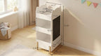 Kid Toy Bookcase,3-Tier Bear Shaped Wooden Kids Bookshelf with Legs, Montessori Bookshelf with Blackboard for Toys and Books, Storage Organizer for Living Room/Bedroom/Nursery/Kids Room-White