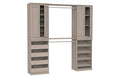 ClosetMaid Modular Storage 68.76-78.78-inch W 4-Drawer 19-Shelf Wood Closet System with Doors, Smoky Taupe - color: Smoky Taupe