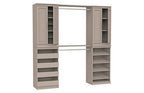 ClosetMaid Modular Storage 68.76-78.78-inch W 4-Drawer 19-Shelf Wood Closet System with Doors, Smoky Taupe - color: Smoky Taupe
