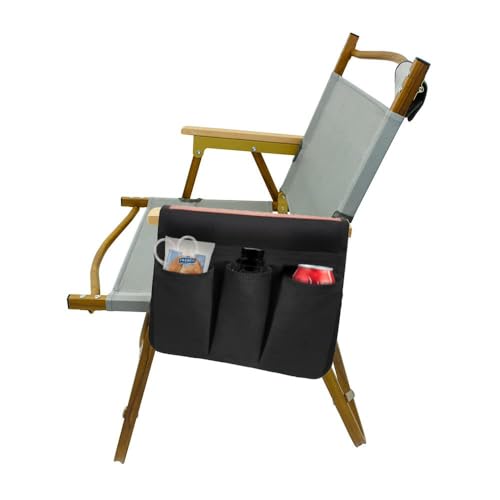Buyter Armrest Pouch, Chair Side Pocket Organizer, Beach Chairs Side Storage Bags, Including 1 Large Pocket, 3 Small Pockets, For Recliner Couch Sofa (Black) - color: Black